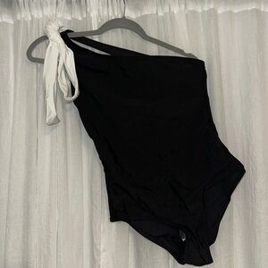Bow Shoulder One Piece Swimsuit